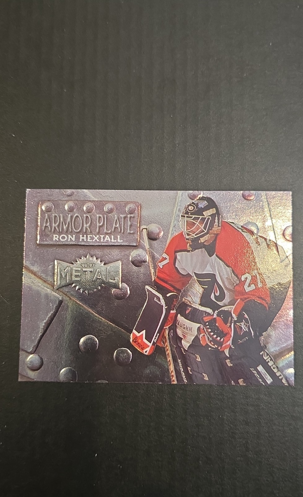 1996-97 Fleer Metal Universe – Armor Plate Ron Hextall #5 Super Power
