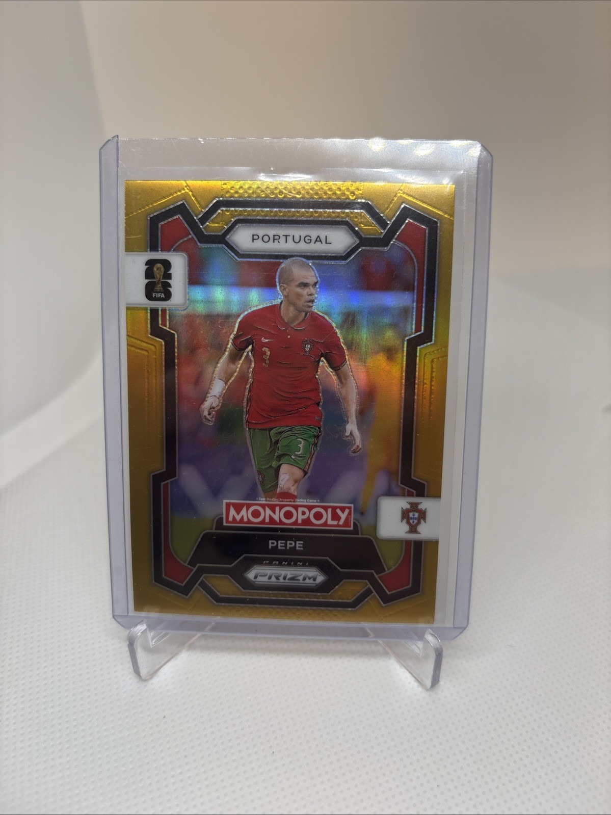 Panini Prizm Monopoly FIFA World Cup 2026 Soccer Pepe Portugal #28 Gold 37/49