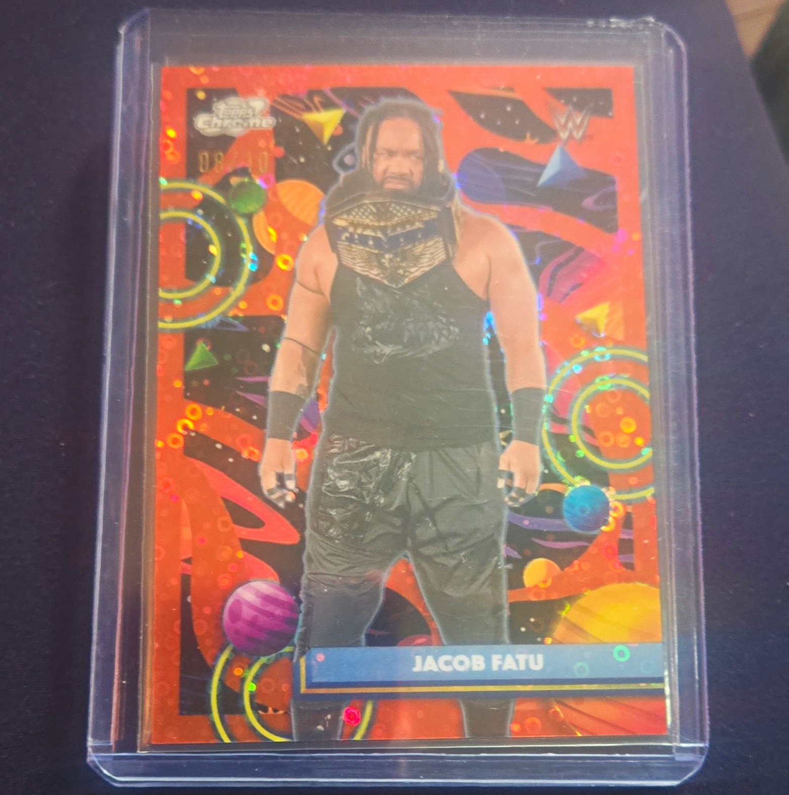 Topps Cosmic Chrome WWE 2026 Jacob Fatu 08/10 LUNAR BOX ORANGE