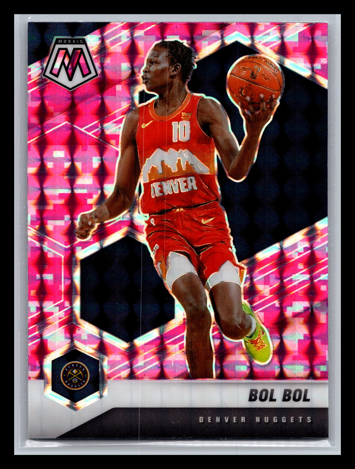 Bol Bol Denver Nuggets 2020-21 Panini Mosaic #169 Mosaic Camo Pink