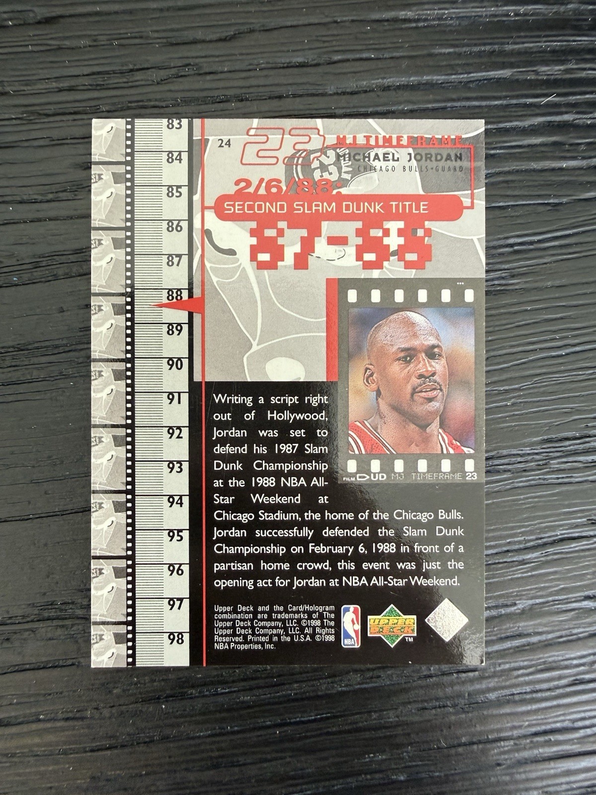 1998-99 Upper Deck Michael Jordan Living Legend – Michael Jordan #24 MT