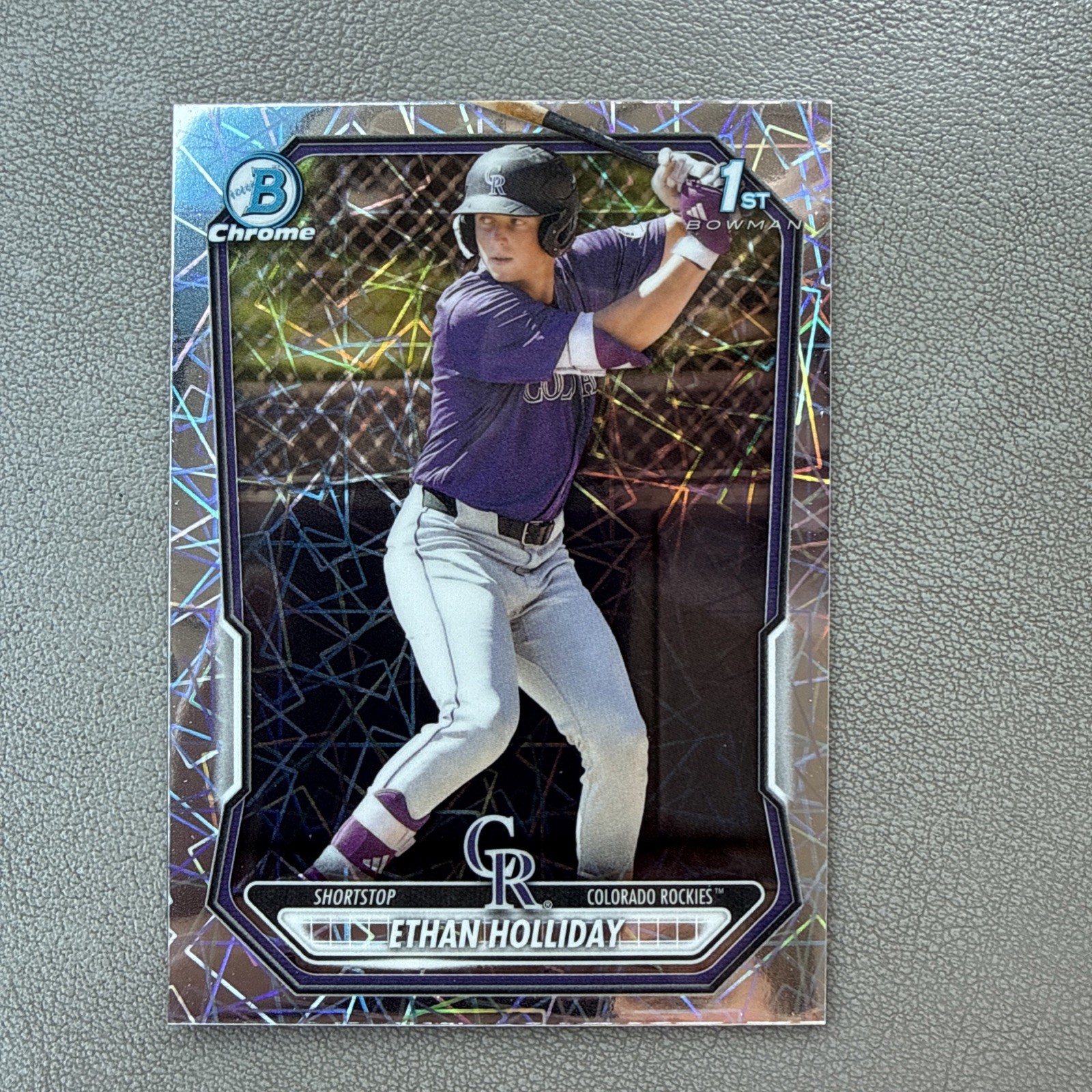 Bowman Chrome 1st Bowman Mojo Laser Refractor #BCP-1 Ethan Holliday Rockies 2026