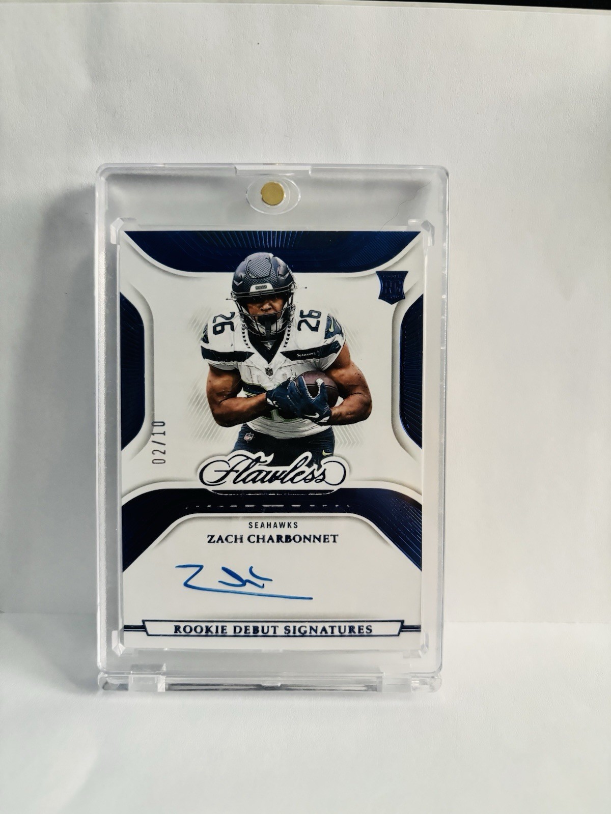 2023 Flawless- Rookie Debut Signatures Zach Charbonnet #RDS-ZCH Sapphire /10 RC