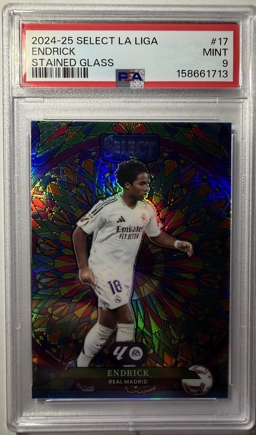 2024-25 Panini Select La Liga – Stained Glass Endrick #17 (RC) Real Madrid