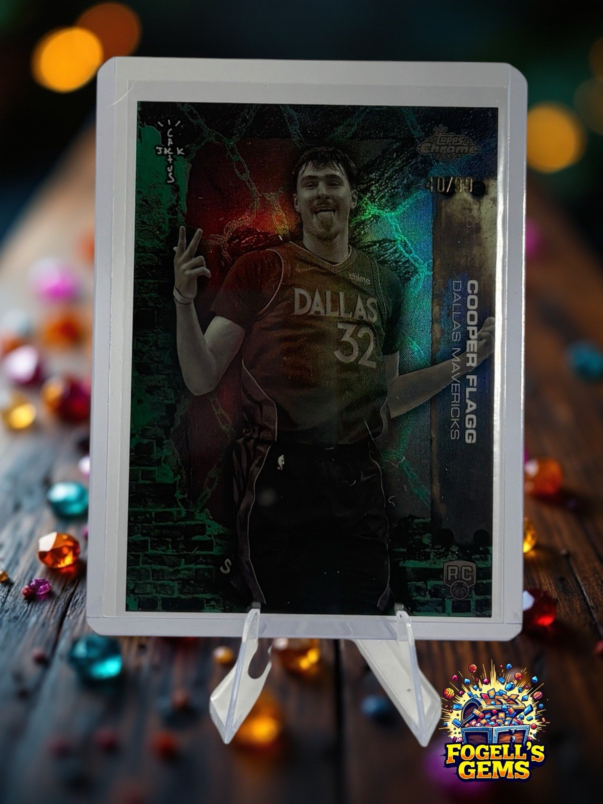 2025-26 Topps Chrome Cactus Jack Cooper Flagg Rookie Green Refractor /99 *RARE*
