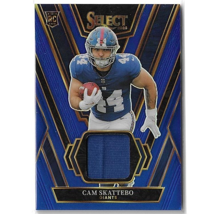 Cam Skattebo 2025 Panini Select – Rookie Swatches Blue Prizm (MEM, RC) #RSW-CSO