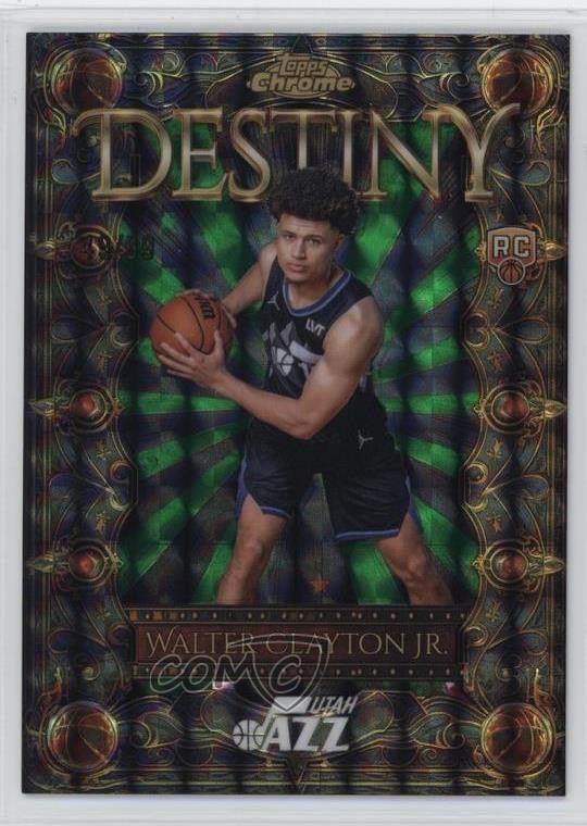 2025-26 Chrome Green Geometric Refractor 49/99 Walter Clayton Jr Rookie RC 14lm