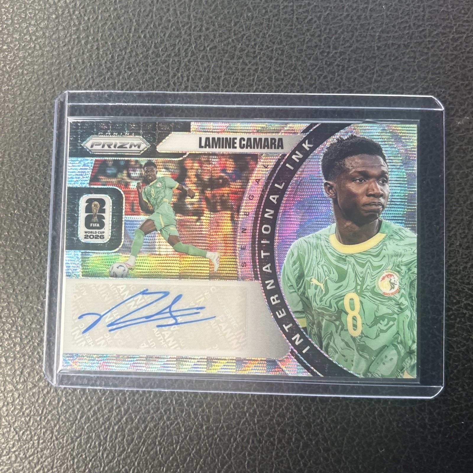 Lamine Camara 2026 Panini Prizm World Cup International Ink Auto Senegal Wave
