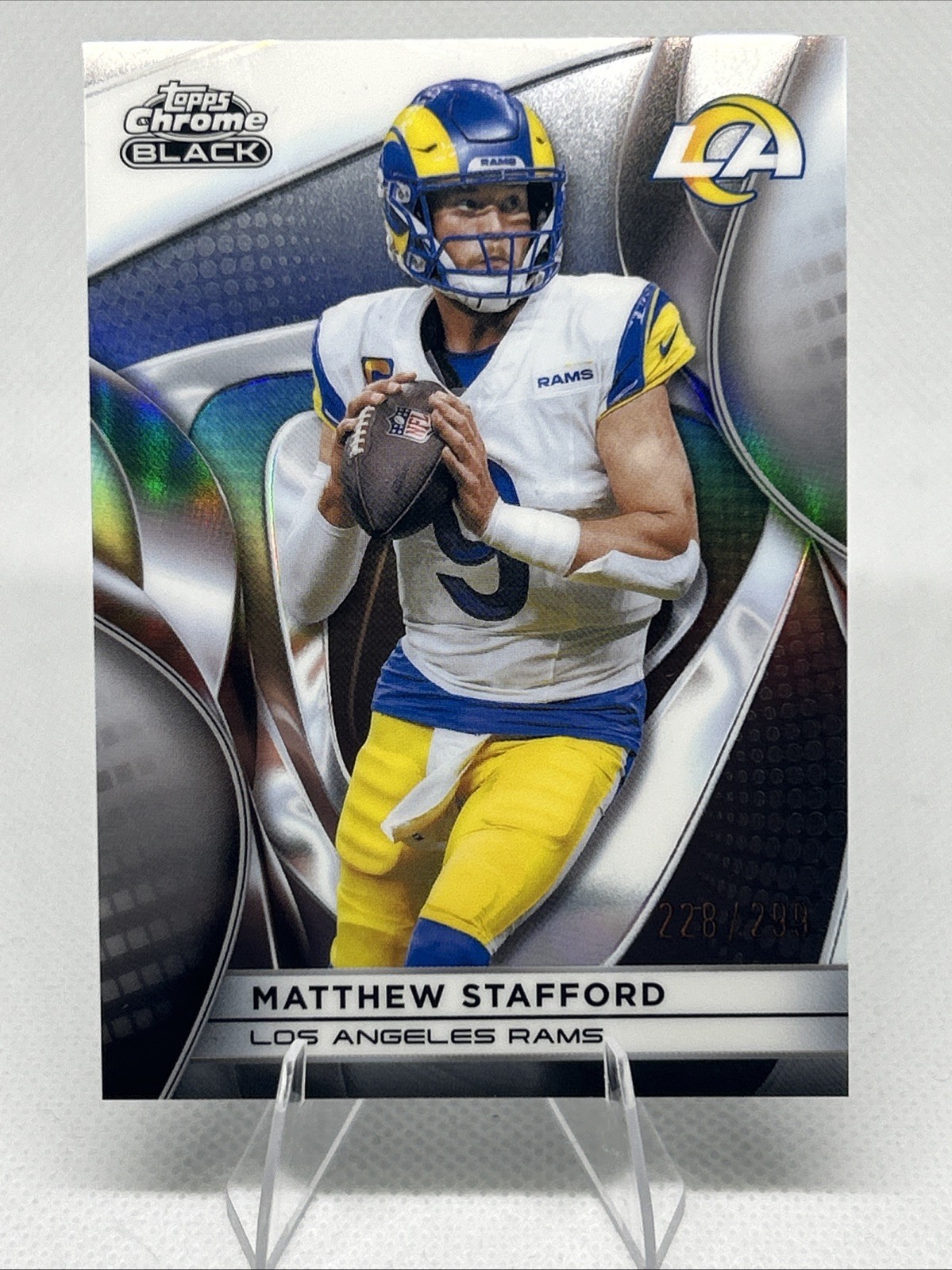 Topps Chrome Black 2025 /299 Matthew Stafford #61 Refractor