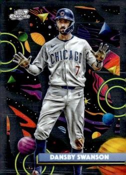 Dansby Swanson 2025 Topps Chrome Cosmic #187 Chicago Cubs