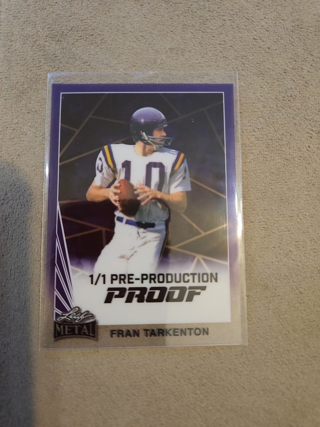 2024 Leaf Collective Fran Tarkenton 1/1 Pre-Production Proof PURPLE COLOR MATCH!