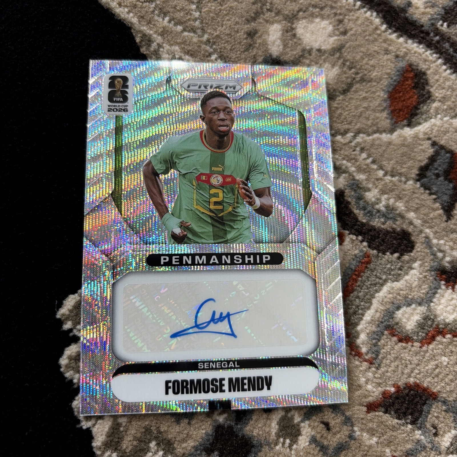 Panini 2026 FIFA World Cup Formose Mendy Penmanship Auto Wave Prizm Senegal