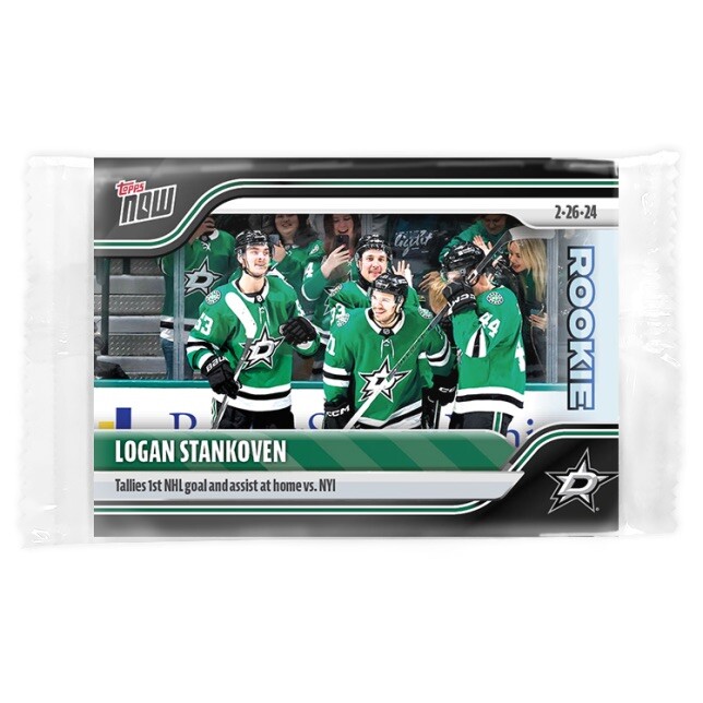 2023-24 NHL TOPPS NOW® Sticker #130 🏒 Logan Stankoven RC 🏒 Dallas 🌟 Stars