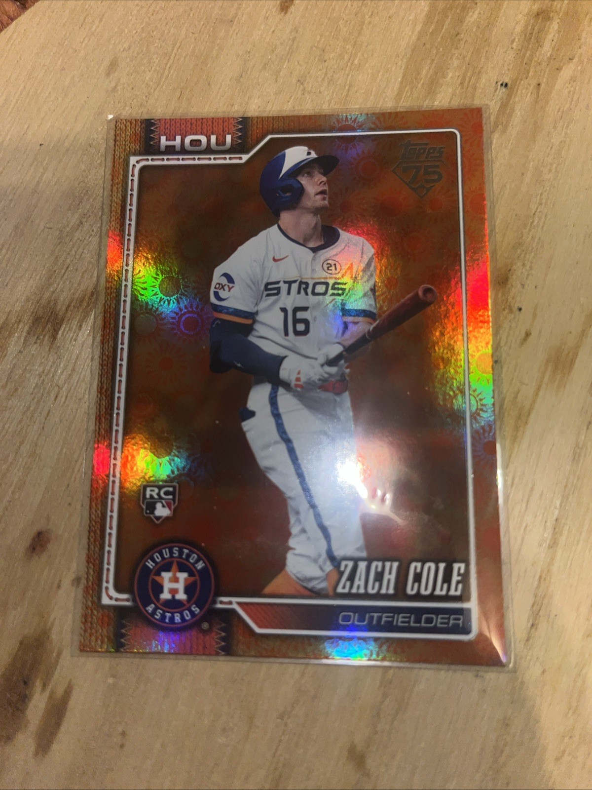 2026 Topps Series 2 Zach Cole ROOKIE Orange “SUN” Holo Foil #601 Astros RC