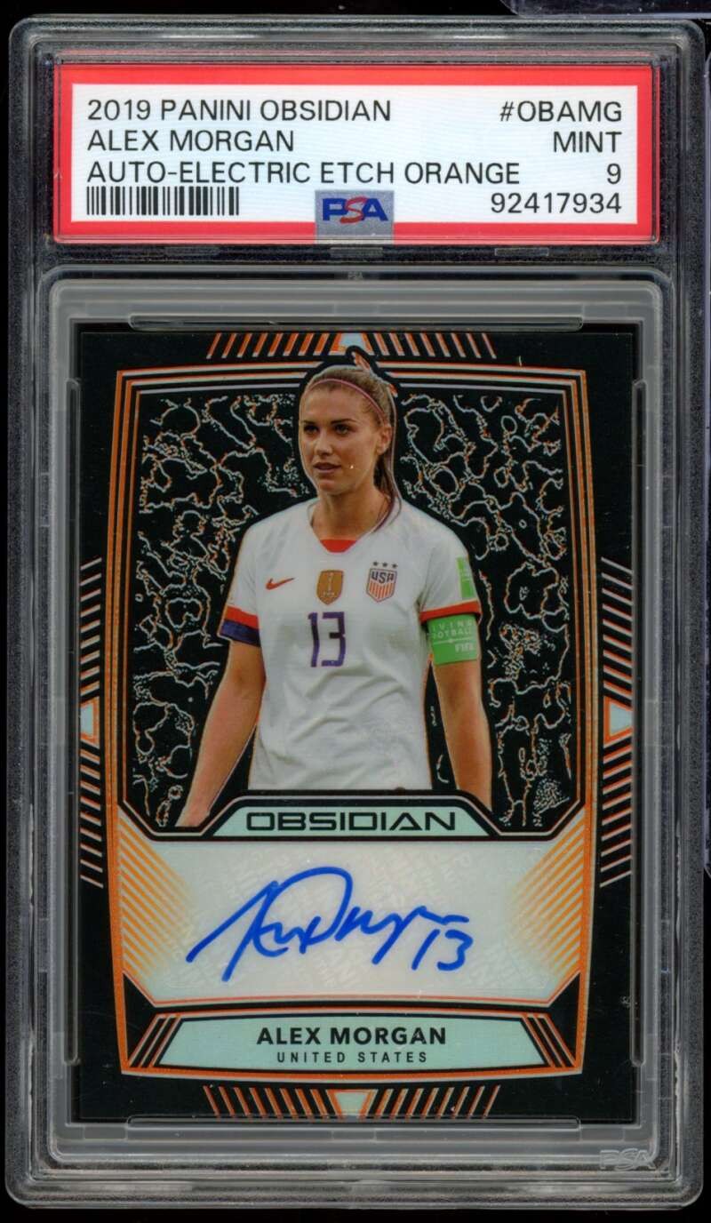 Alex Morgan 2019-20 Panini Obsidian Auto Electric Orange (20/25) #Obamg PSA 9
