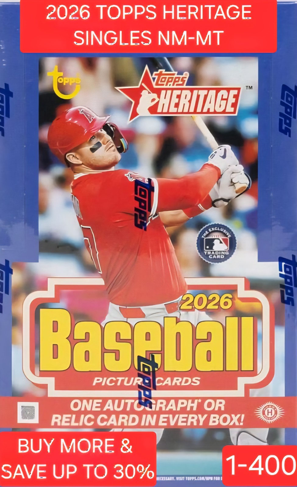 2026 Topps Heritage Baseball Singles Nm-Mt #1-400 – Complete your Set – Base -SP