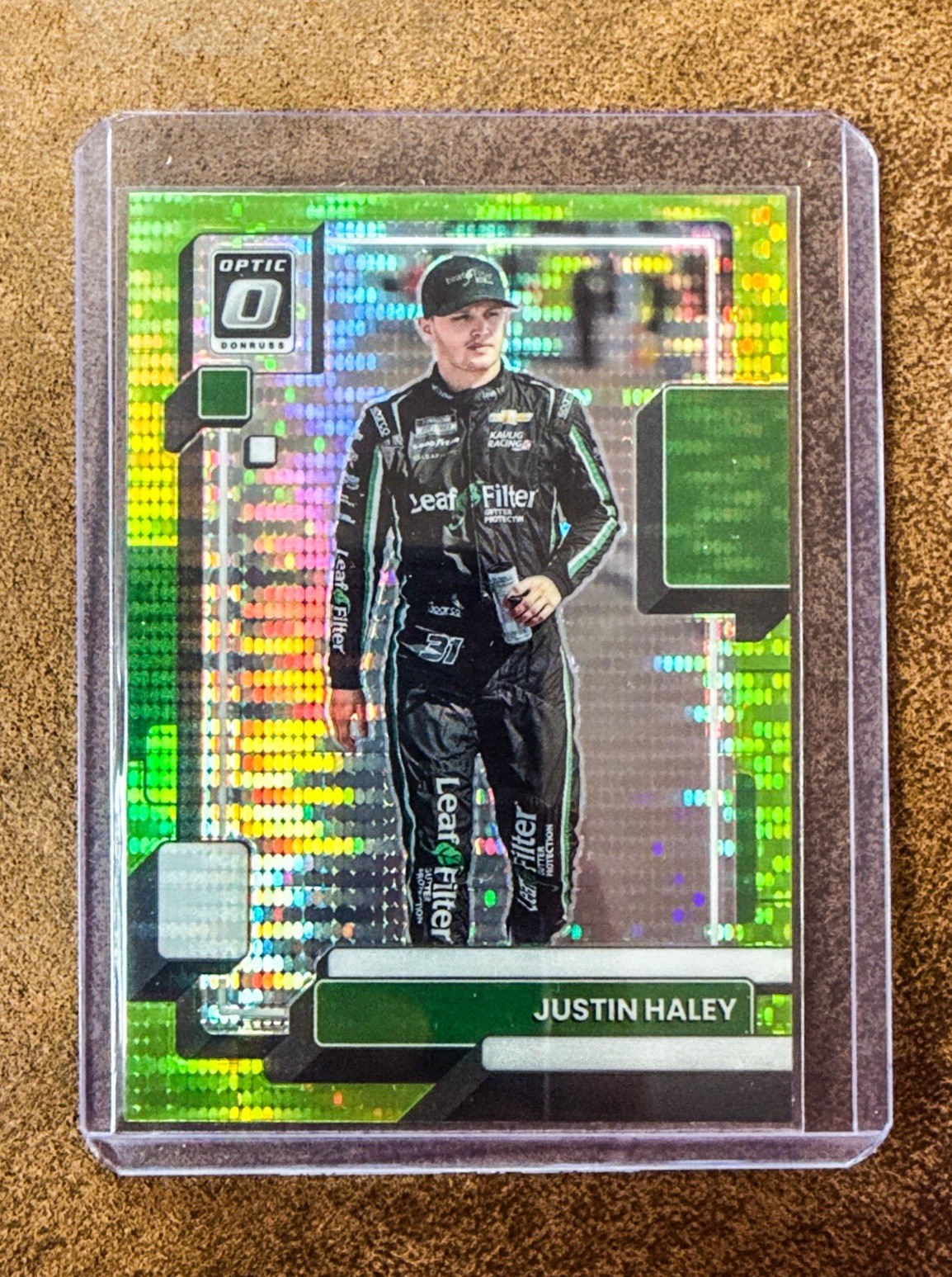 2023 Donruss Optic NASCAR Racing #48 Justin Haley Lime Green Pulsar Prizm