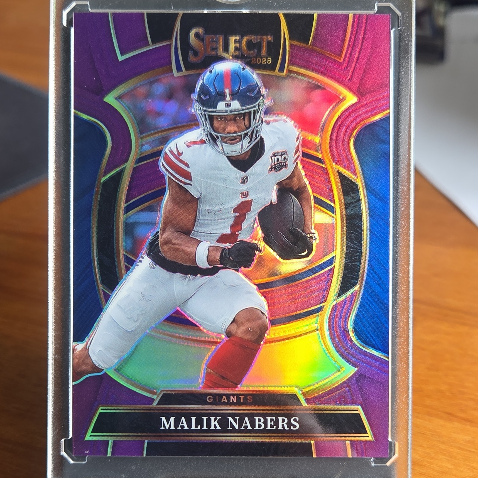 Malik Nabers 2025 Panini Select Purple Prizm 1/75 #94 Jersey Match Giants 🔥