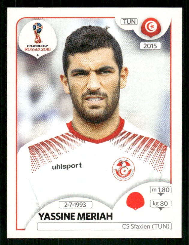 2018 Panini World Cup Soccer Stickers Yassine Meriah Tunisia #559