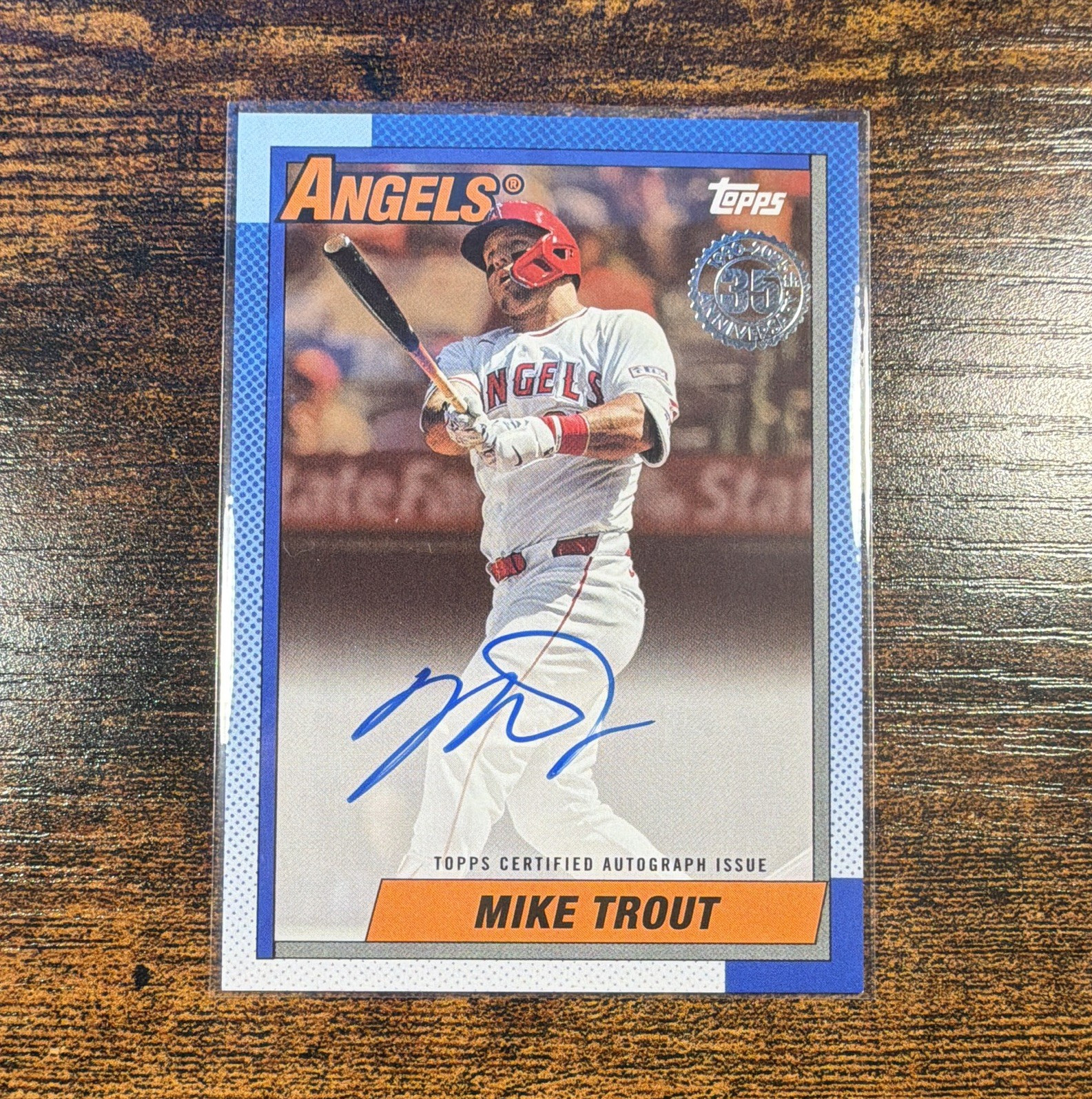 Topps 2025 Series 1 Mike Trout Auto 1990 Topps Baseball #90AU-MT Angels /50