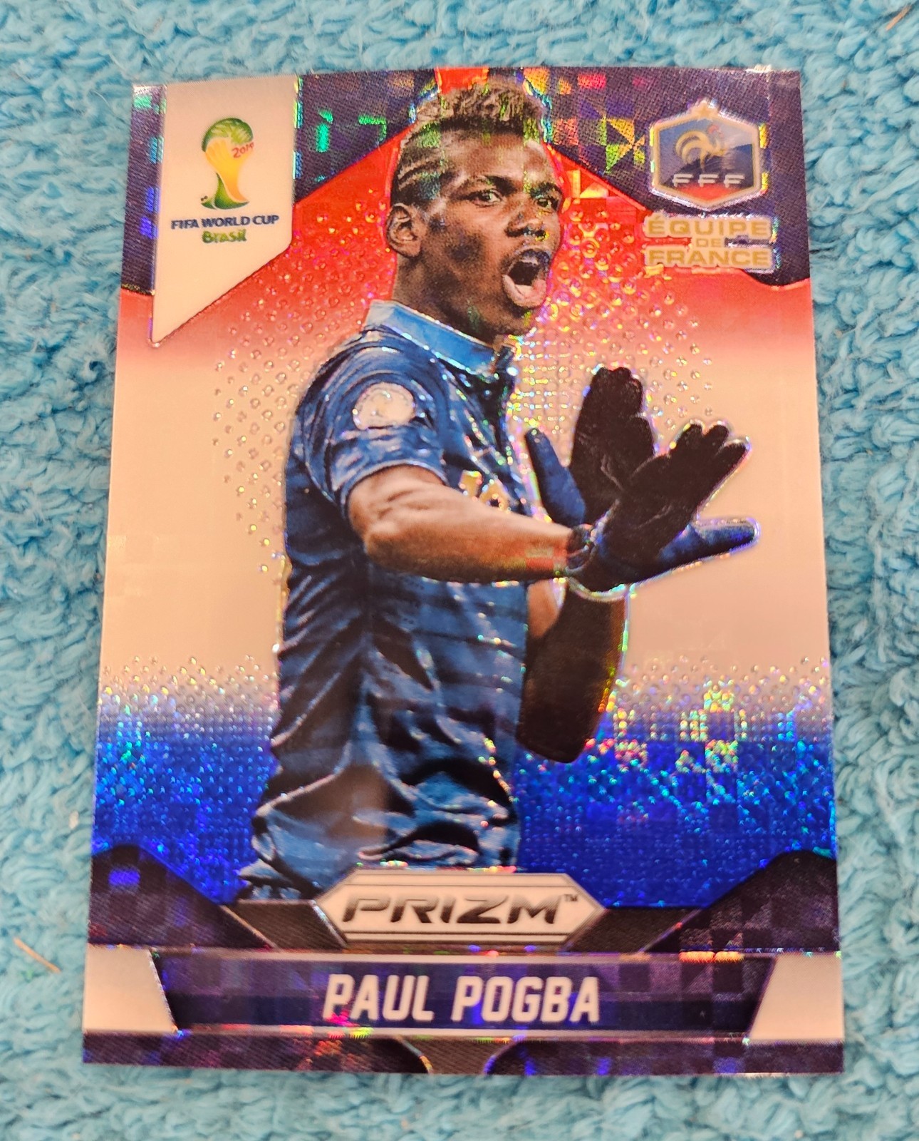 2014 Panini Prizm World Cup Red Blue Plaid Paul Pogba France #79