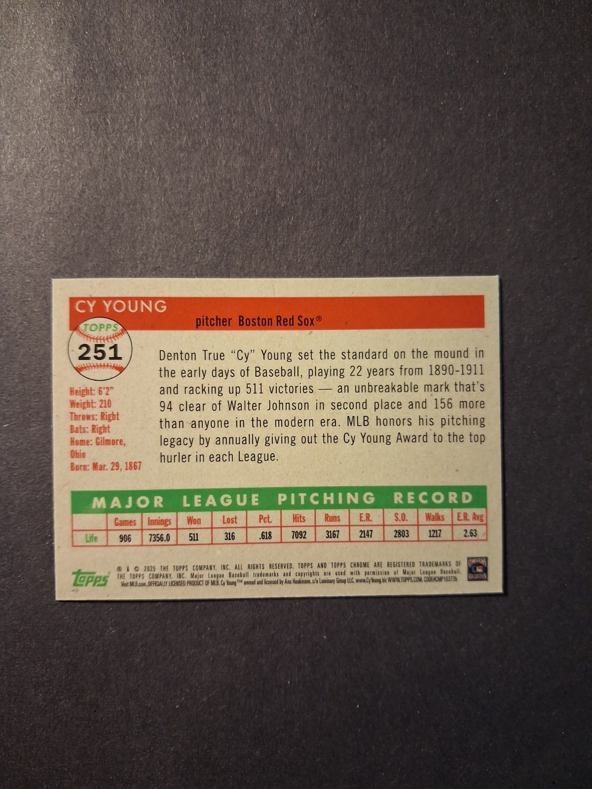 2025 Topps Platinum – Cy Young #251