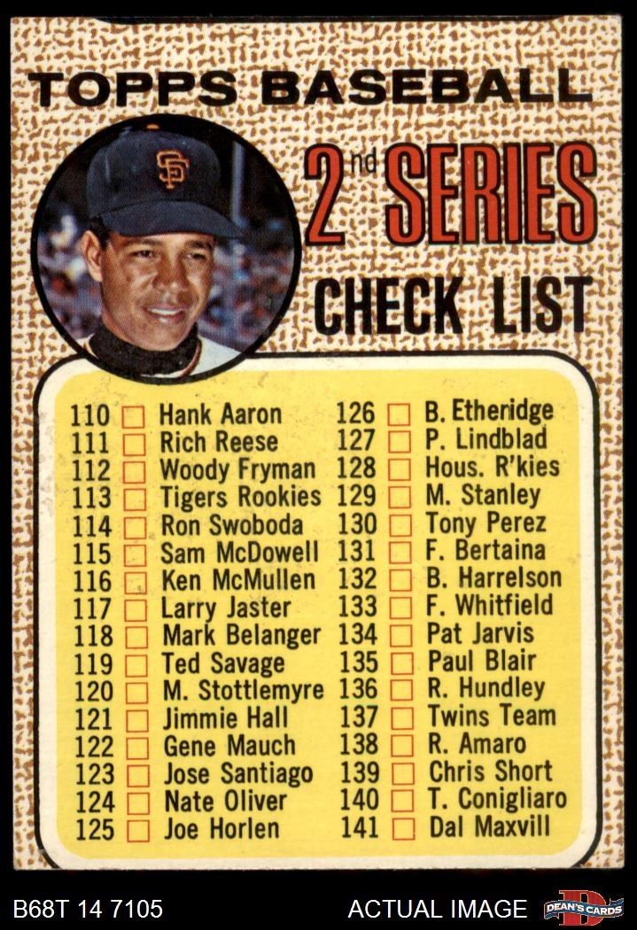 1968 Topps #107 Juan Marichal Checklist 2 Inset photo varies Giants 2 – GOOD