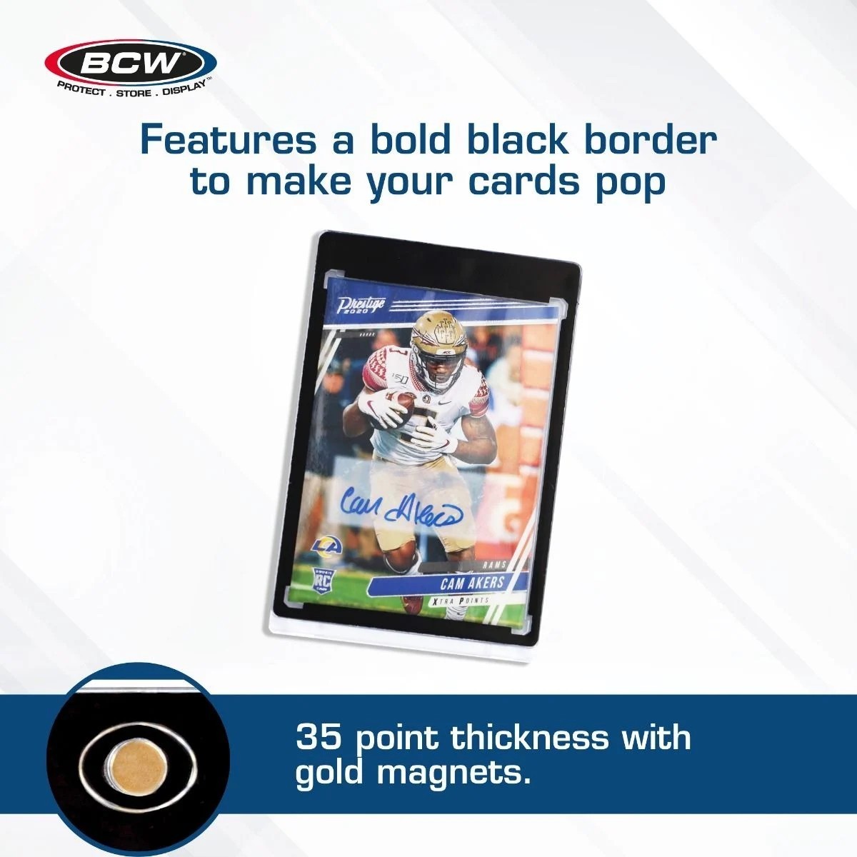 New (6 ct) BCW Magnetic Card Holder Black Border 35 PT -UV PROTECTED