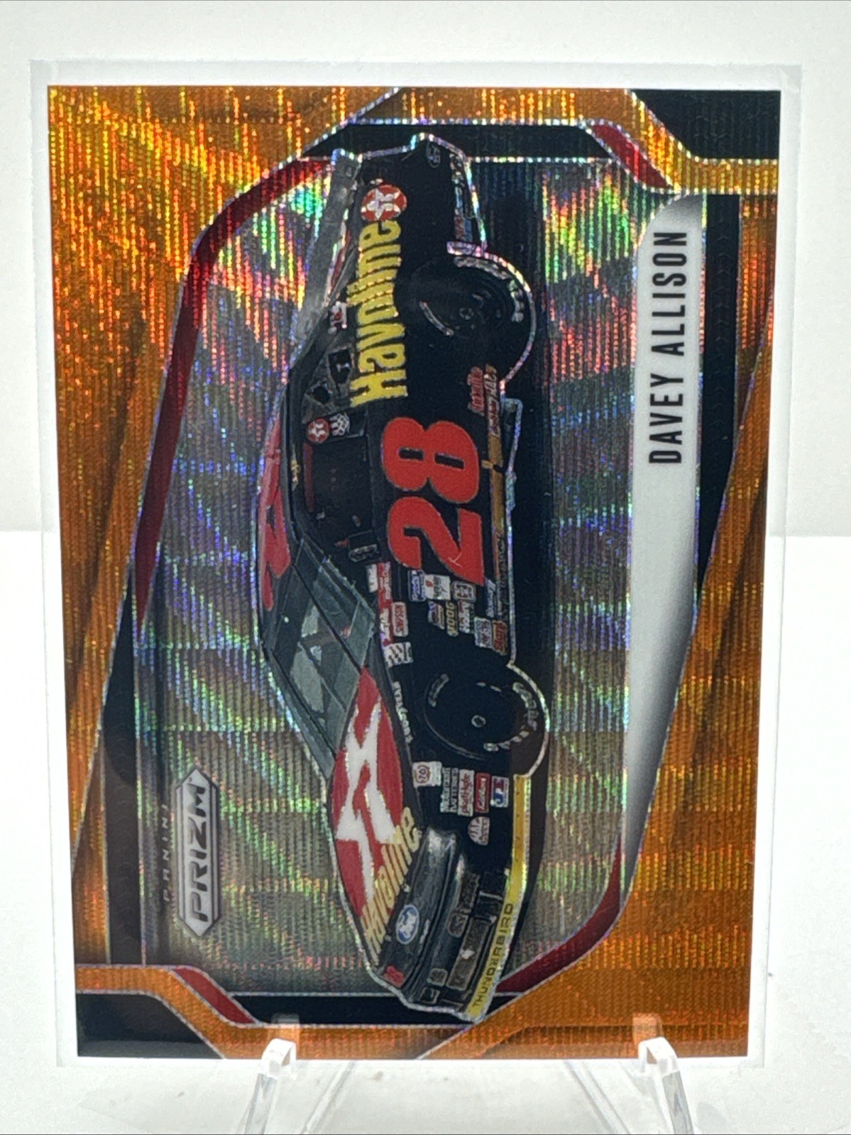 2025 Panini Prizm Rides Davey Allison #104 Orange Wave Prizm /125