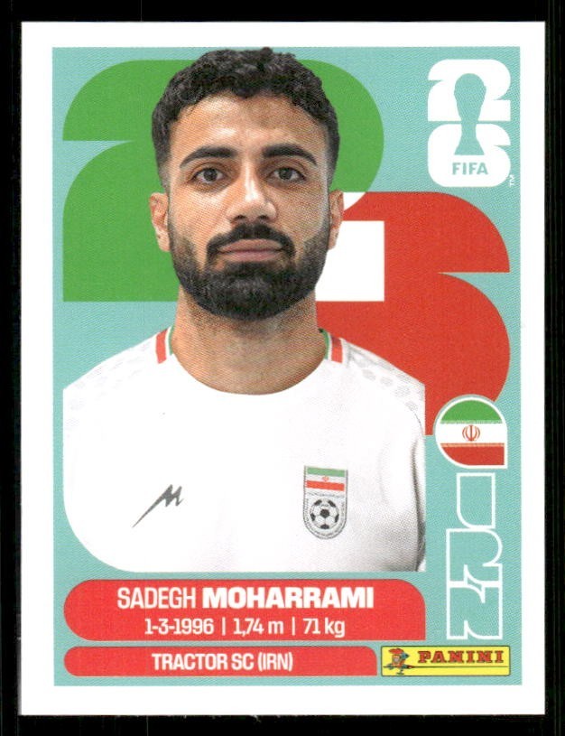 2026 USA Fifa World Cup Panini Sticker SADEGH MOHARRAMI Iran IRN9