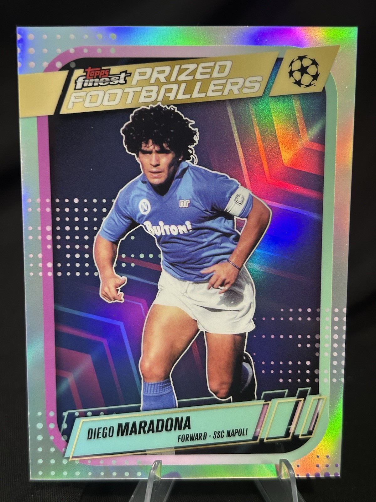 2025-26 Topps Finest UCC Prized Footballers Diego Maradona #PF-4 SSC Napoli