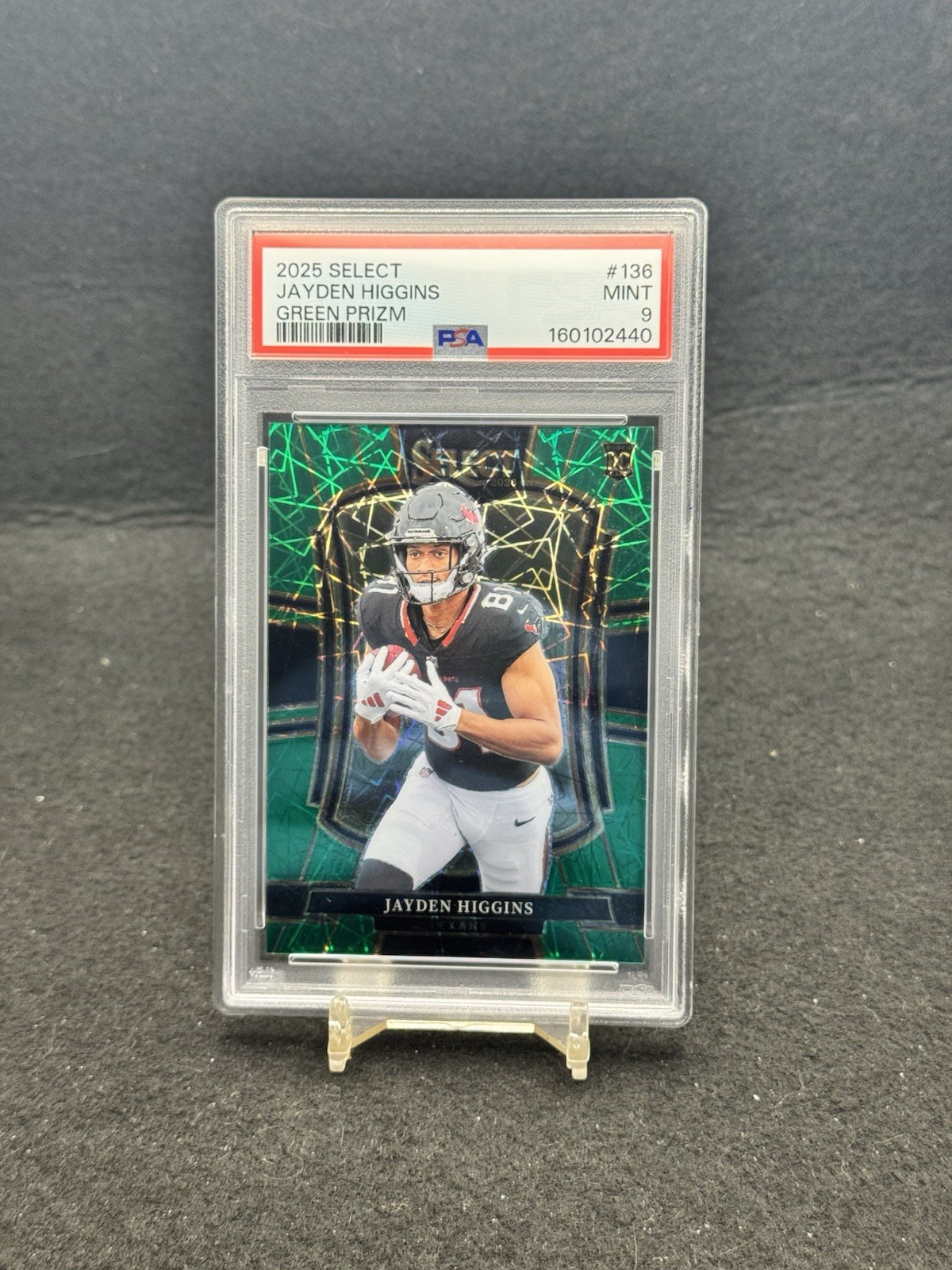 2025 Panini Select 130 Jayden Higgins Rookie Green Prizm 1/5 PSA 9 🔥📈 TEXANS