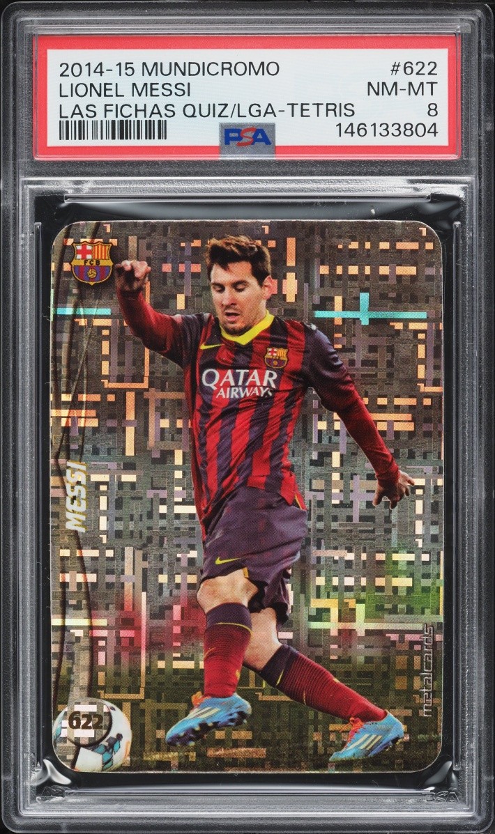 2014 Mundicromo Las Fichas Quiz De La Liga Tetris Lionel Messi #622 PSA 8 NM-MT