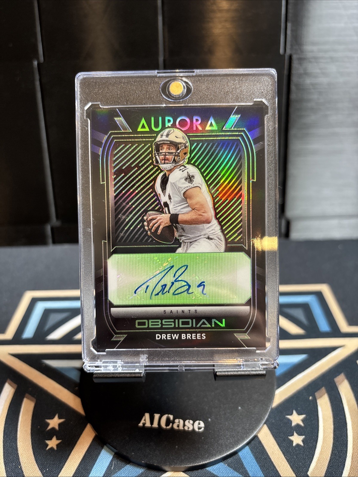2020 Drew Brees Obsidian Aurora Auto /15 #AA24 Saints!
