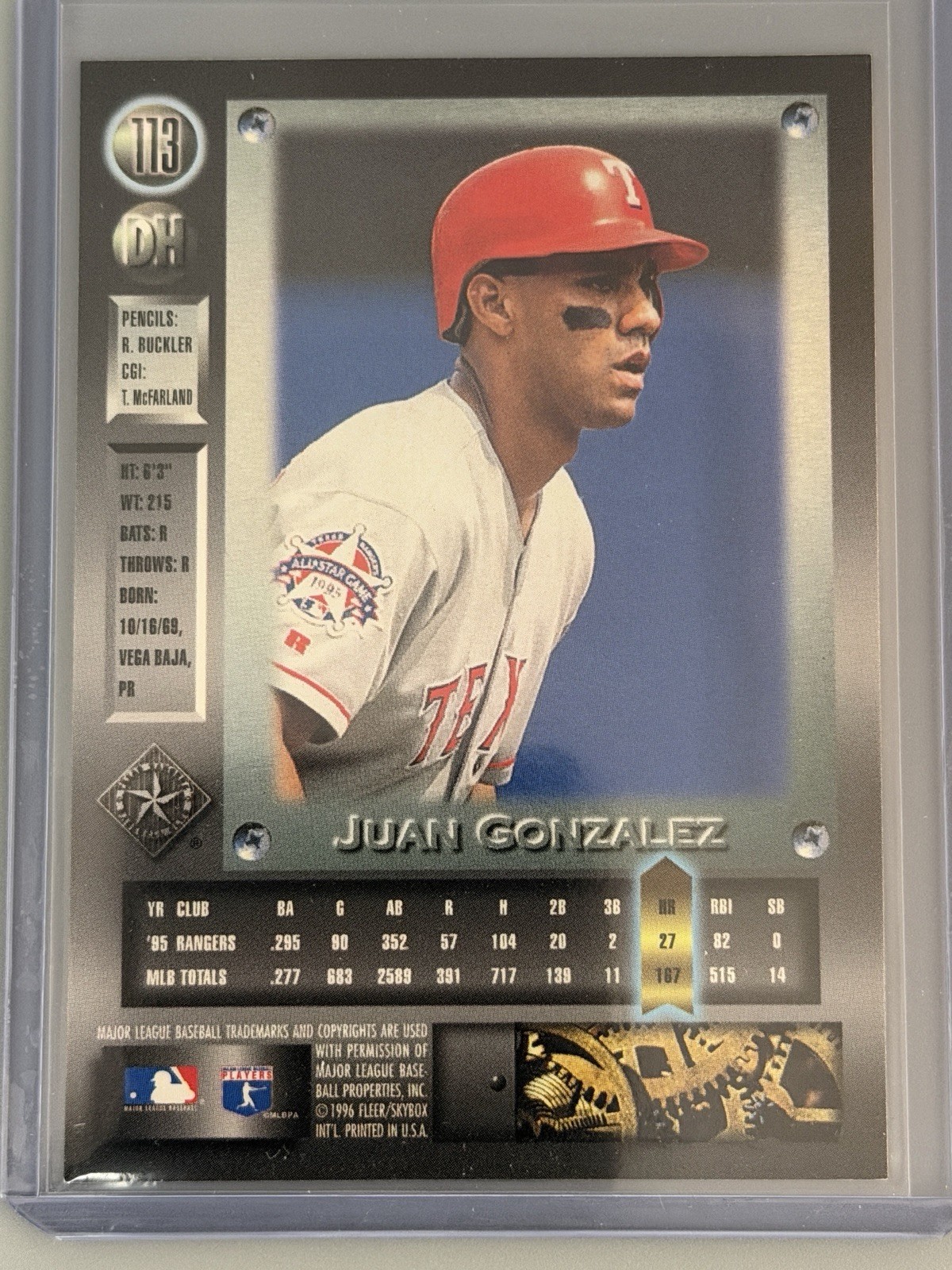 1996 Fleer Metal Universe – Juan González #113
