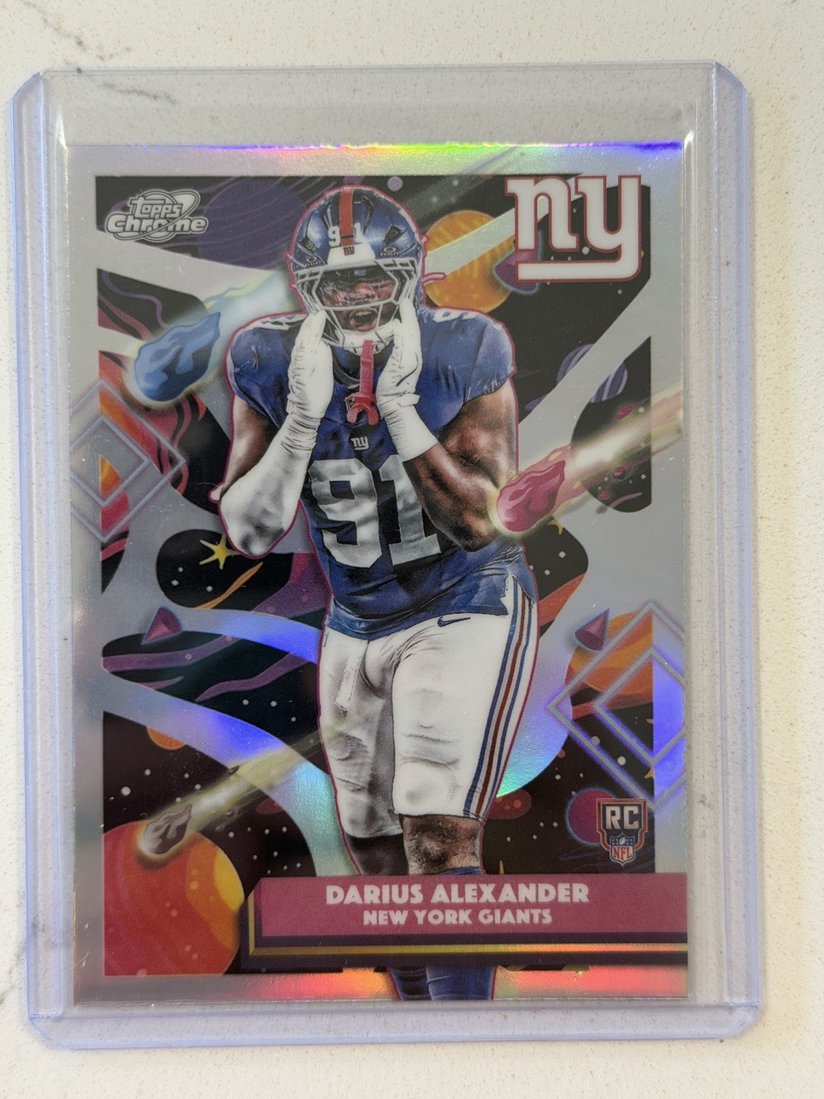 2025 Topps Chrome Cosmic Darius Alexander Rookie Refractor #175 New York Giants