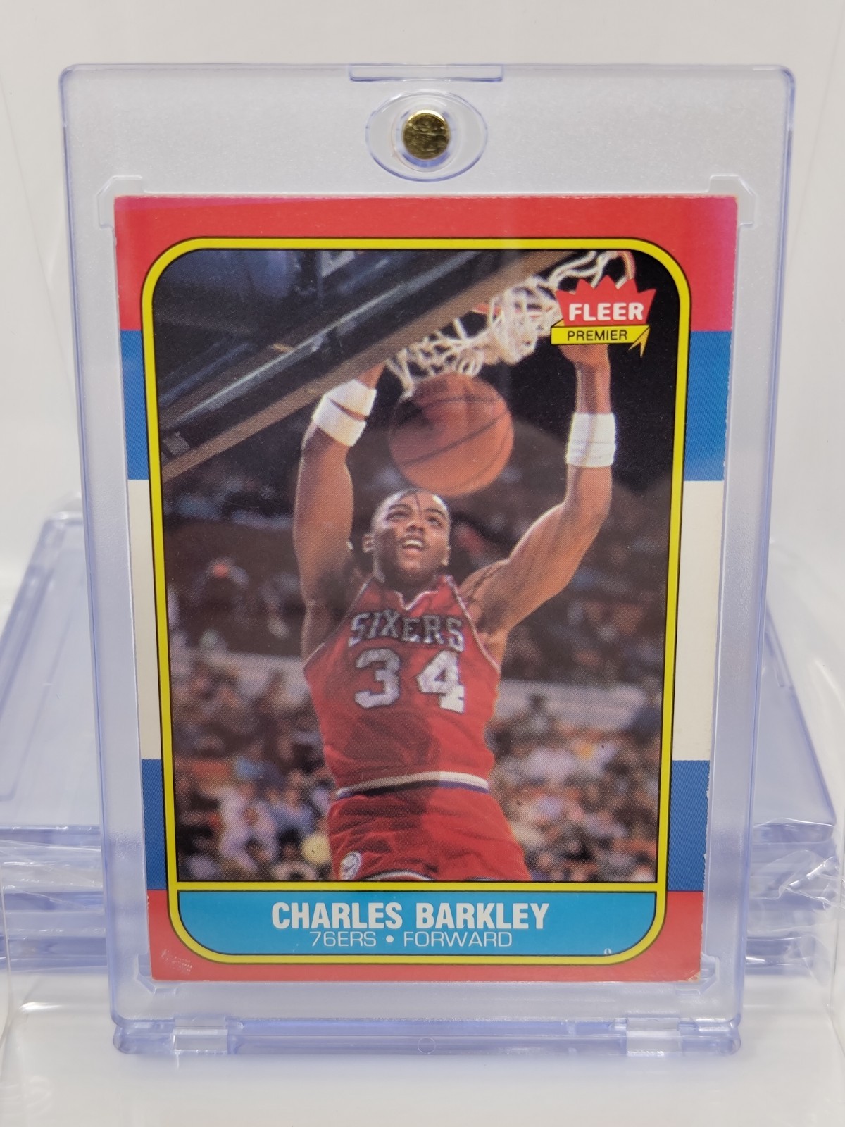 1986 Fleer Basketball #7 Charles Barkley Sixers Forward HOF Rookie RC Vintage