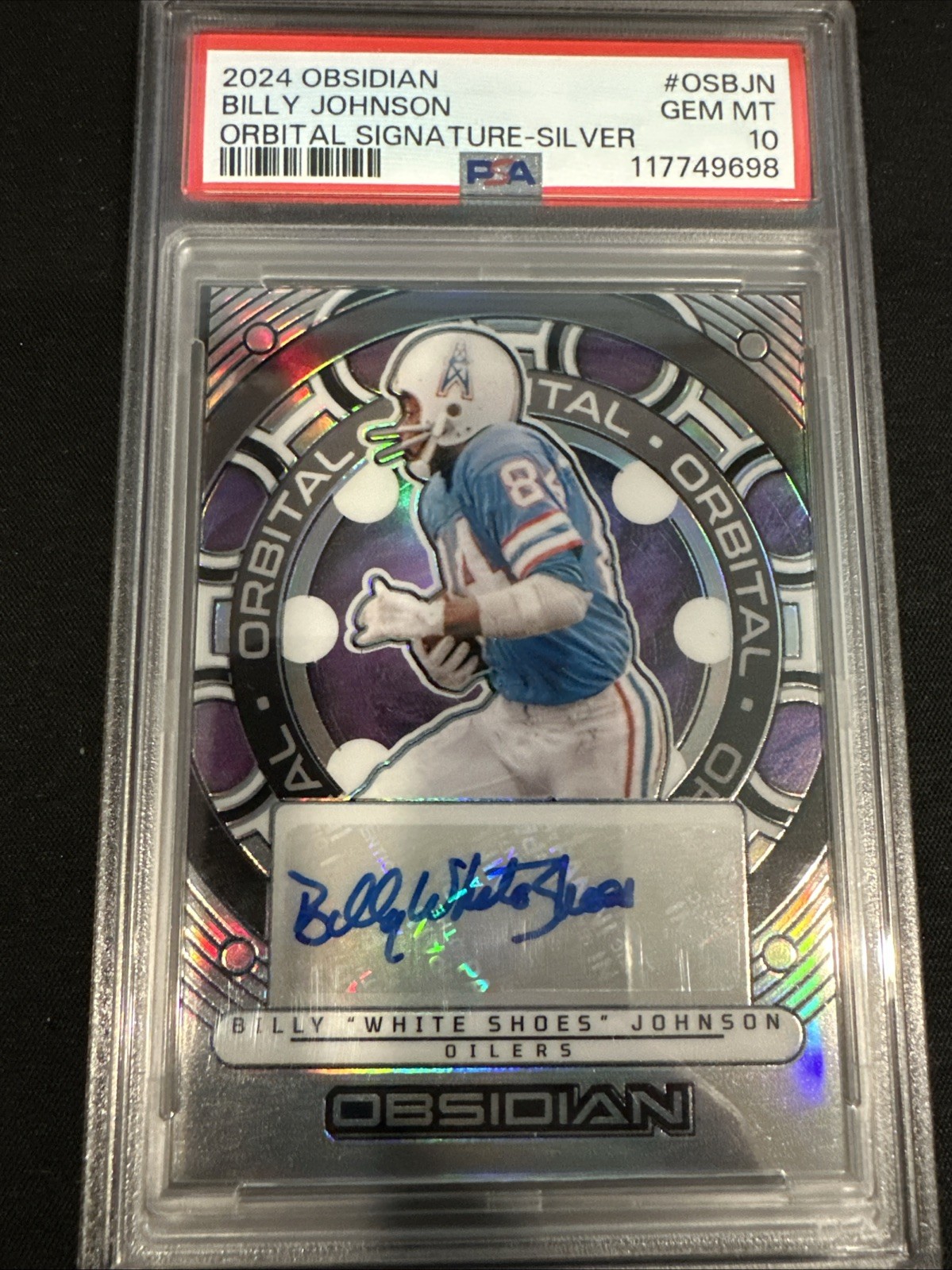 2024 Panini Obsidian – Orbital Signatures Billy Johnson #OS-BJN Silver Psa 10
