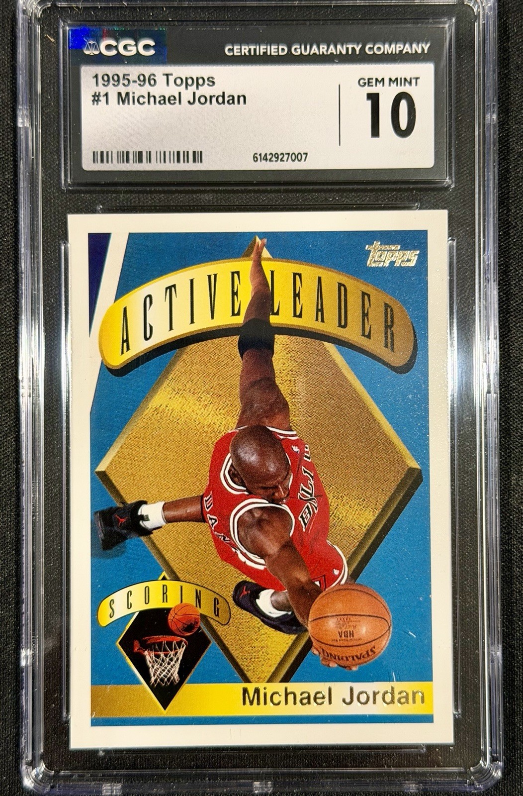 1995-96 Topps – Scoring Active Leaders Michael Jordan #1 CGC Gem 10