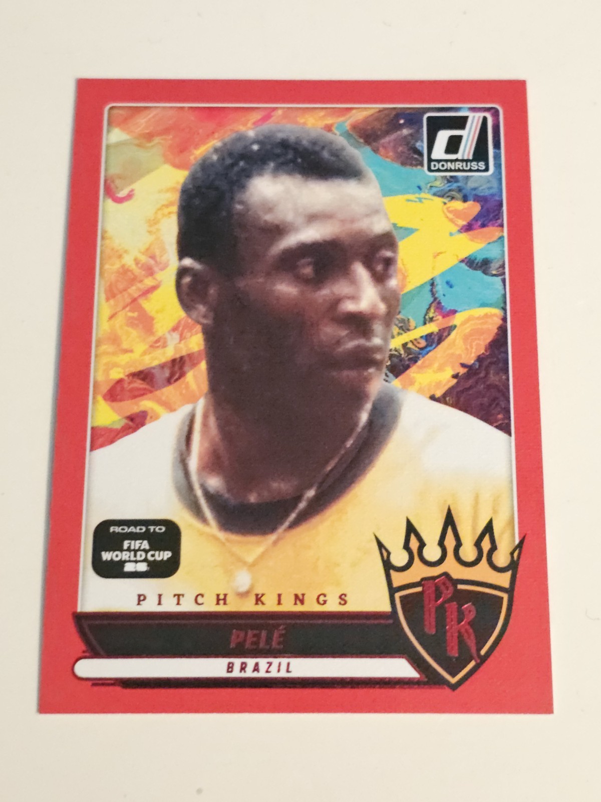 2025-26 Donruss Soccer Road To FIFA World Cup Pitch Kings Pelé Brazil Red Border