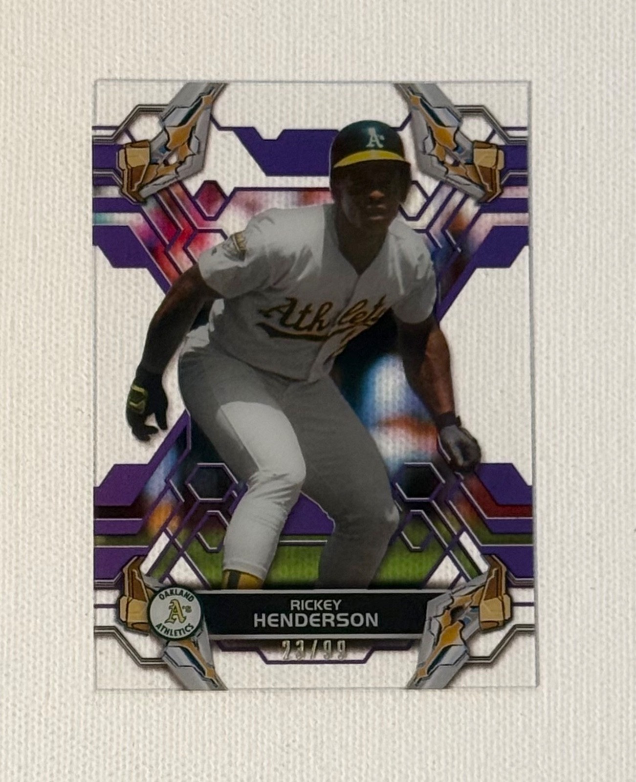 2019 Topps High Tek Purple #47 Rickey Henderson HOF SP /99 Numbered PARALLEL