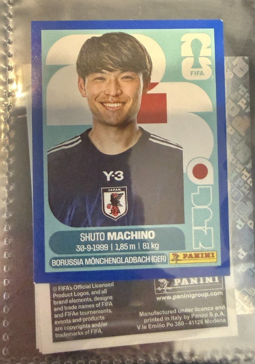 2026 Panini FIFA World Cup Sticker JPN#17 Shuto Machino Blue Parrellel