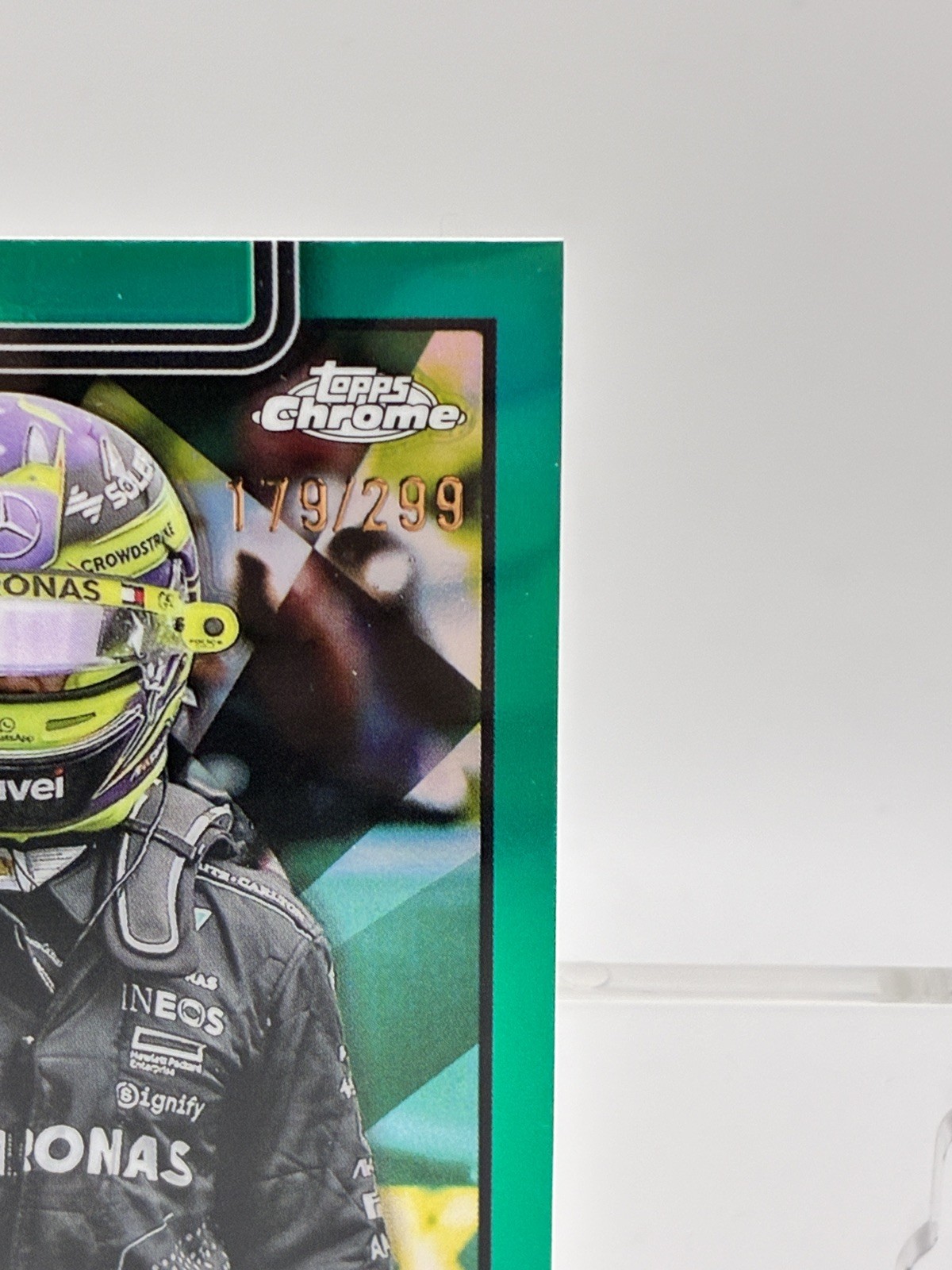 2025 Topps Chrome GP Driver of the Day Lewis Hamilton #135 Teal Refractor /299