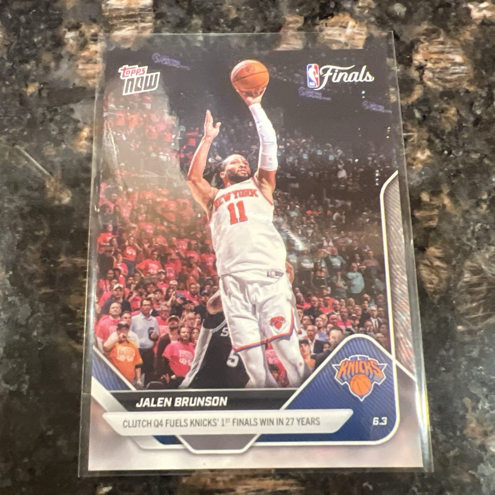 Jalen Brunson in Original Case, New York Knicks NBA Championship Topps Now #326