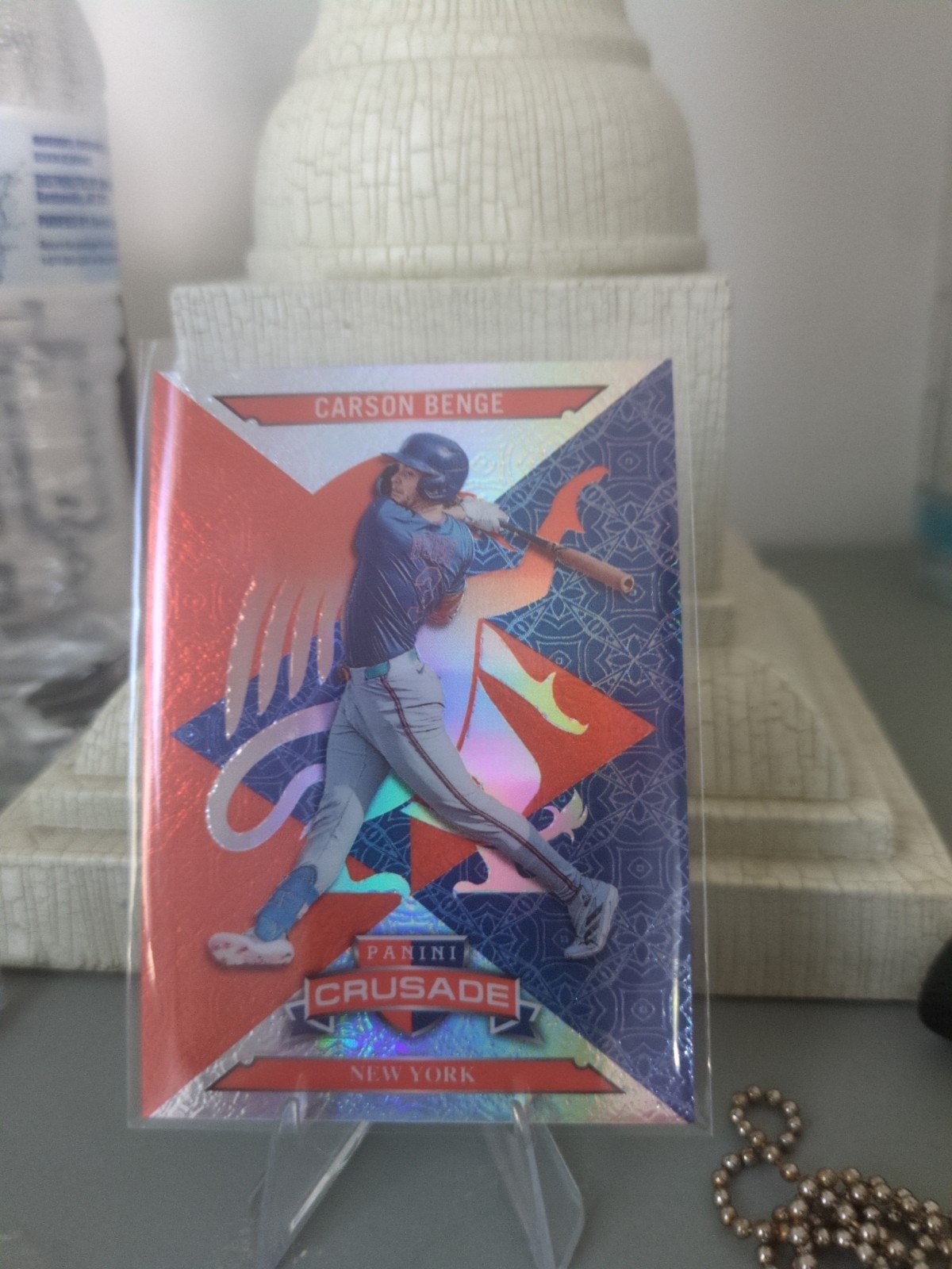 2025 Panini Crusade Orange Refractor #26 Carson Benge (RC) New York Mets /49 SP