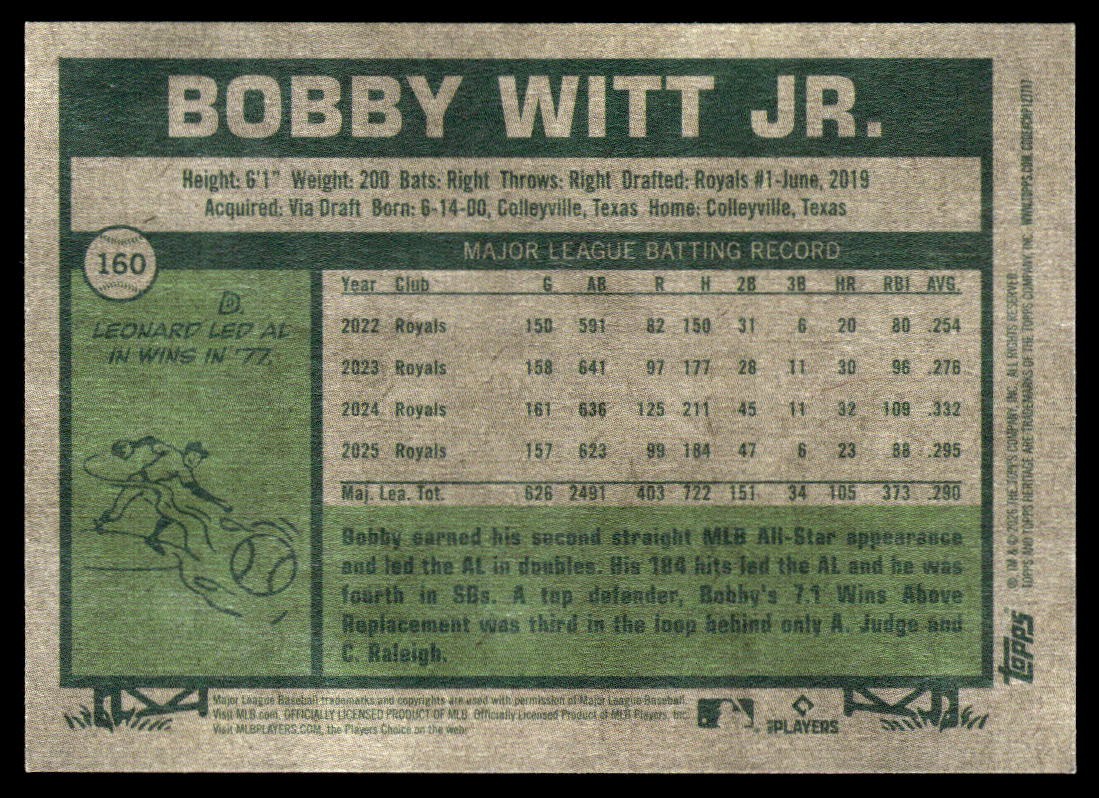2026 Topps Heritage #160 Bobby Witt Jr.