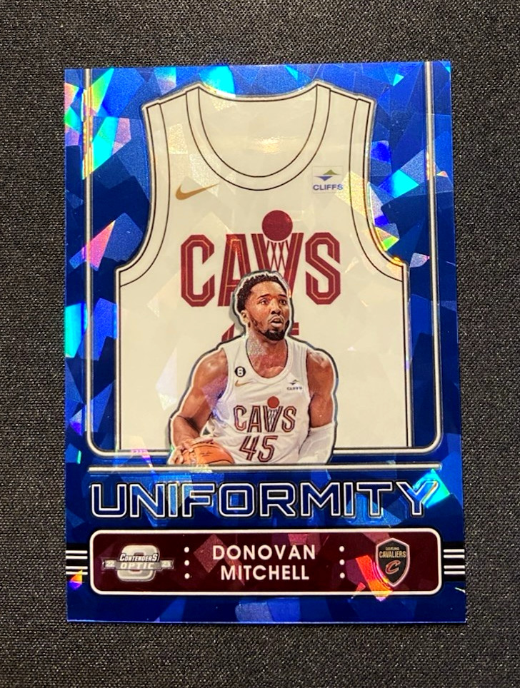 Donovan Mitchell 2022-2023 Optic Contenders #2 Uniformity Blue Cracked Ice /75