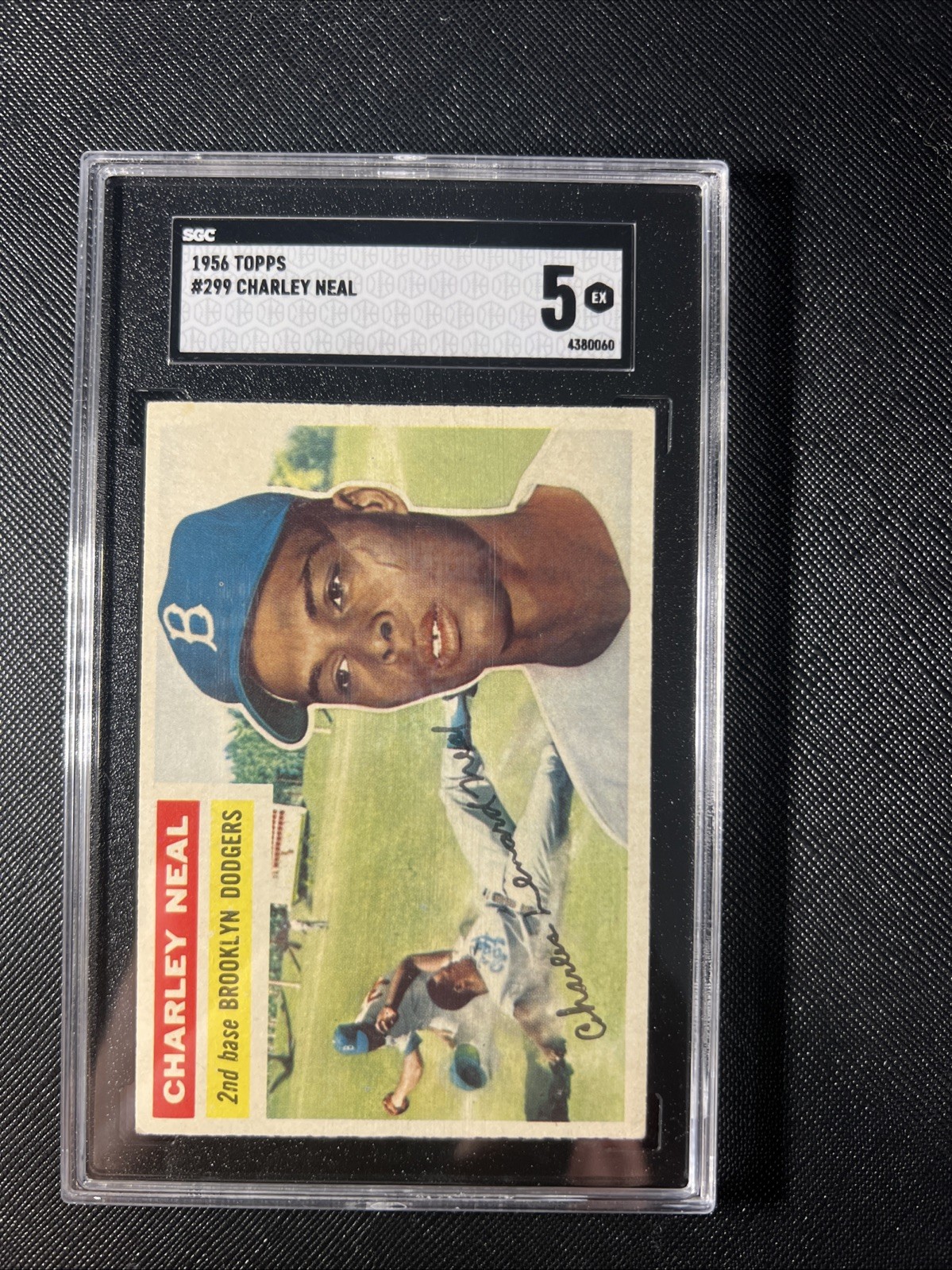 1956 Topps #299 Charlie Neal Dodgers SGC 5 EX