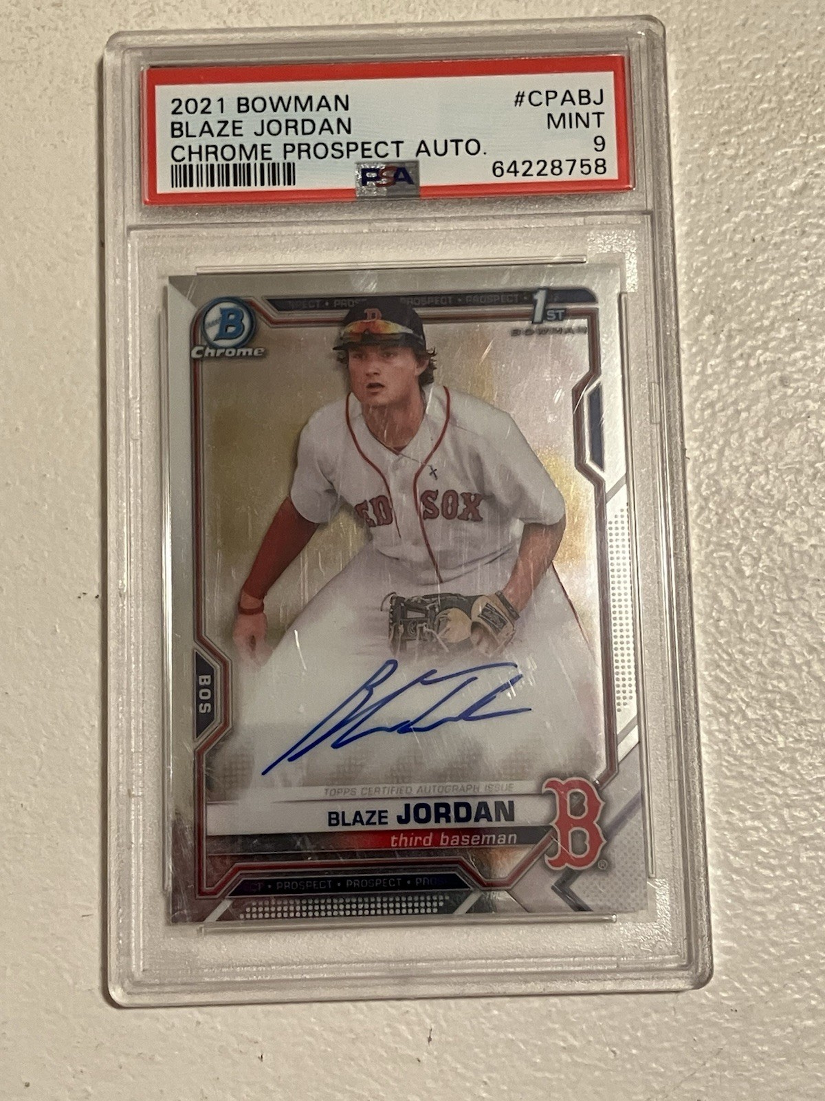 2021 Bowman Chrome Prospects Autographs Blaze Jordan #CPA-BJ PSA 9