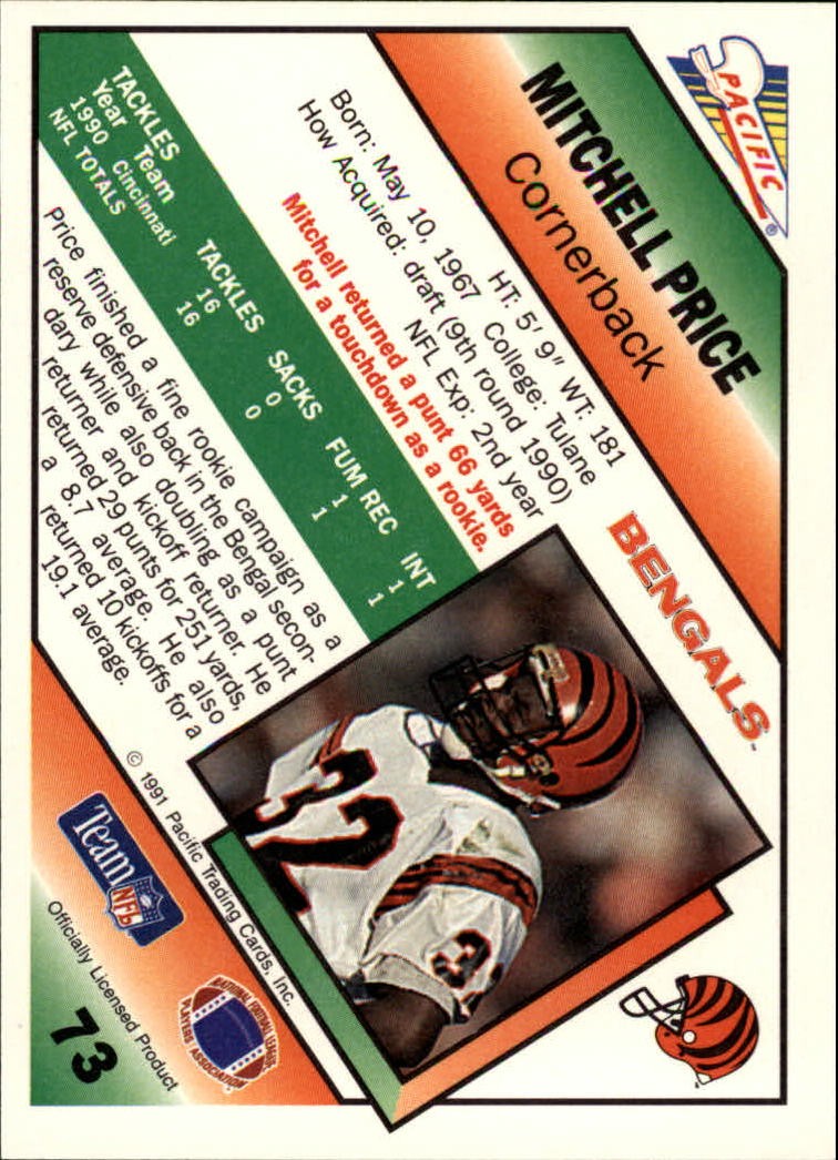 1991 Pacific #73 Mitchell Price RC – FB